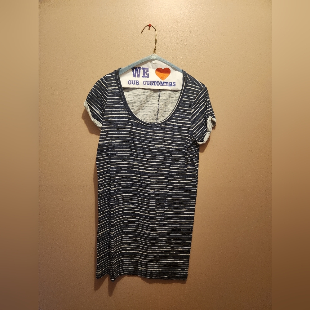 Gap T Shirt Dress, Size Small. Blue and White Striped.